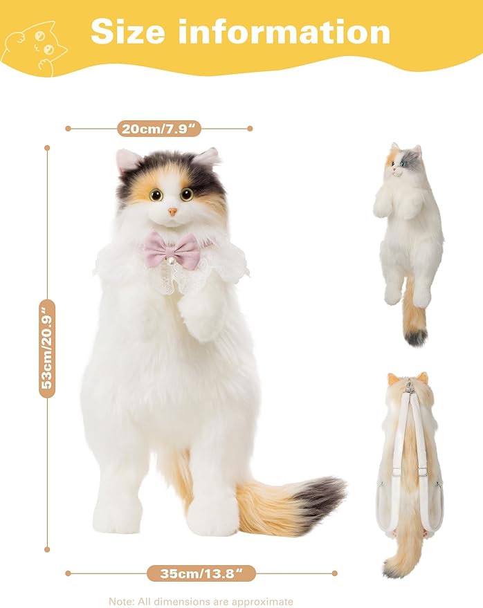 Stuffed Cat Plush Backpack