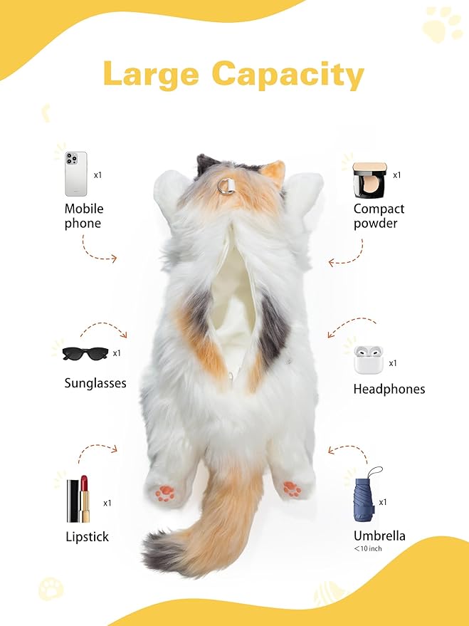 Stuffed Cat Plush Backpack